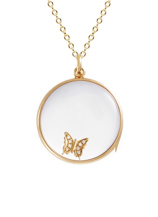 Figure View - Click To Enlarge - LOQUET LONDON - Diamond 14k yellow gold 'Butterfly' charm – Beauty