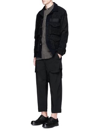 Figure View - Click To Enlarge - ZIGGY CHEN - Shorts overlay wool blend pants