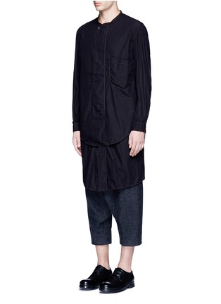 Front View - Click To Enlarge - ZIGGY CHEN - Double layered cotton poplin shirt