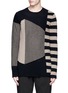 Main View - Click To Enlarge - ZIGGY CHEN - Raw edge patchwork cashmere sweater