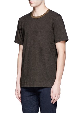 Front View - Click To Enlarge - ZIGGY CHEN - Contrast crew neck cotton T-shirt