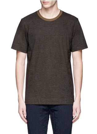 Main View - Click To Enlarge - ZIGGY CHEN - Contrast crew neck cotton T-shirt