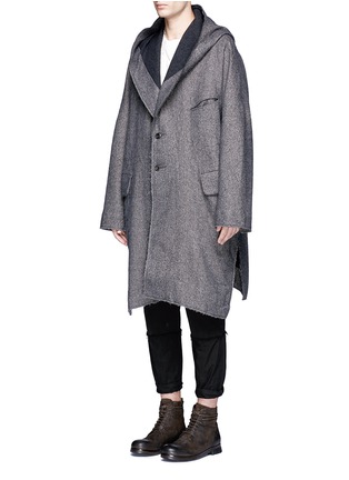 Front View - Click To Enlarge - ZIGGY CHEN - Drop shoulder hooded coat