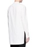 Back View - Click To Enlarge - ZIGGY CHEN - Asymmetric front banded long cotton shirt
