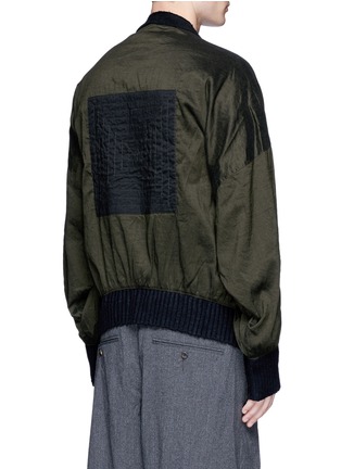 Back View - Click To Enlarge - ZIGGY CHEN - Quilted patch bomber jacket