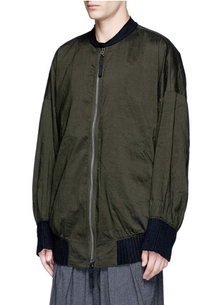 Front View - Click To Enlarge - ZIGGY CHEN - Quilted patch bomber jacket