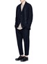 Figure View - Click To Enlarge - ZIGGY CHEN - Brushed wool drop crotch pants