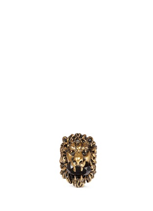 Main View - Click To Enlarge - GUCCI - Lion head crystal cocktail ring