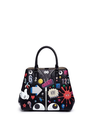 Back View - Click To Enlarge - ANYA HINDMARCH - 'All Over Stickers Small Featherweight Ebury' leather tote