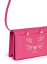 Detail View - Click To Enlarge - CHARLOTTE OLYMPIA - 'Feline' leather crossbody purse