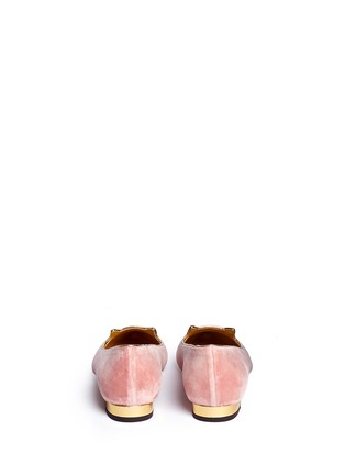 Back View - Click To Enlarge - CHARLOTTE OLYMPIA - 'Mid-Century Kitty' velvet skimmer flats