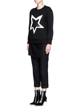 Figure View - Click To Enlarge - NEIL BARRETT - Star appliqué neoprene sweatshirt