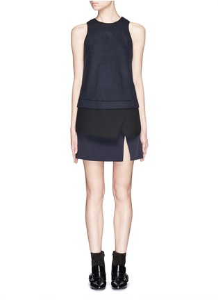 Main View - Click To Enlarge - NEIL BARRETT - 'Basque' crepe layer wool blend dress