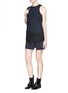 Figure View - Click To Enlarge - NEIL BARRETT - 'Basque' crepe layer wool blend dress