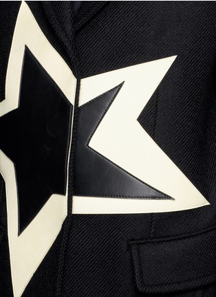 Detail View - Click To Enlarge - NEIL BARRETT - Leather star appliqué wool twill coat