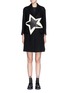 Main View - Click To Enlarge - NEIL BARRETT - Leather star appliqué wool twill coat
