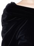 Detail View - Click To Enlarge - HAIDER ACKERMANN - Ruche velvet off-shoulder top