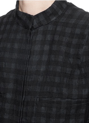 Detail View - Click To Enlarge - HAIDER ACKERMANN - Gingham check wool-linen flannel oversize shirt