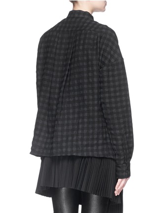 Back View - Click To Enlarge - HAIDER ACKERMANN - Gingham check wool-linen flannel oversize shirt