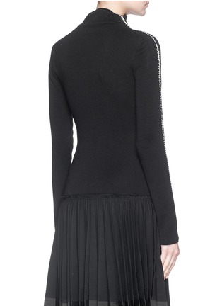 Back View - Click To Enlarge - HAIDER ACKERMANN - Contrast stitch fleece wool turtleneck sweater