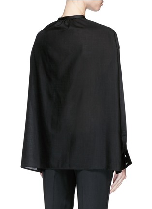 Back View - Click To Enlarge - THE ROW - 'Miya' wool voile ruche cape back blouse