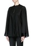 Front View - Click To Enlarge - THE ROW - 'Miya' wool voile ruche cape back blouse