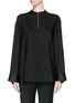 Main View - Click To Enlarge - THE ROW - 'Miya' wool voile ruche cape back blouse