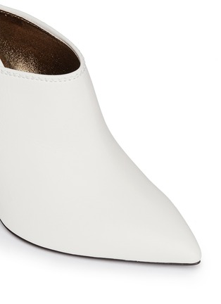 Detail View - Click To Enlarge - LANVIN - Metallic heel leather mules
