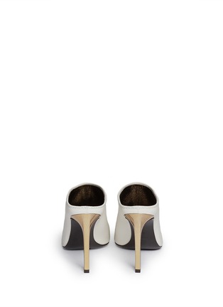 Back View - Click To Enlarge - LANVIN - Metallic heel leather mules