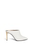 Main View - Click To Enlarge - LANVIN - Metallic heel leather mules