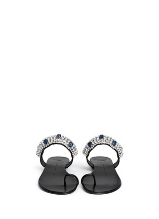 Figure View - Click To Enlarge - 73426 - 'Rock' rhinestone band satin sandals