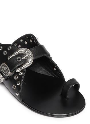 Detail View - Click To Enlarge - 73426 - 'Rock' Western buckle stud leather sandals