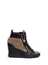 Main View - Click To Enlarge - 73426 - 'Lorenz' stud pavé leather wedge sneakers