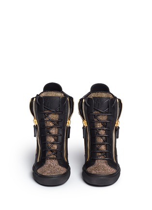 Figure View - Click To Enlarge - 73426 - 'Lorenz' stud pavé leather wedge sneakers