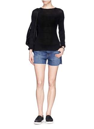 Figure View - Click To Enlarge - J BRAND - 'Cut Off' fray cuff denim shorts