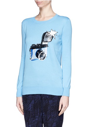 Front View - Click To Enlarge - MARKUS LUPFER - 'Flash Camera' sequin Natalie sweater
