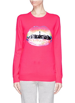 Main View - Click To Enlarge - MARKUS LUPFER - 'Hot Neon Lara Lip' acrylic sweater