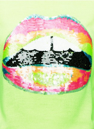 Detail View - Click To Enlarge - MARKUS LUPFER - 'Hot Neon Lara Lip' acrylic sweater