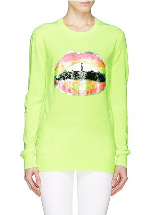 Main View - Click To Enlarge - MARKUS LUPFER - 'Hot Neon Lara Lip' acrylic sweater