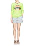 Figure View - Click To Enlarge - MARKUS LUPFER - 'Hot Neon Lara Lip' acrylic sweater