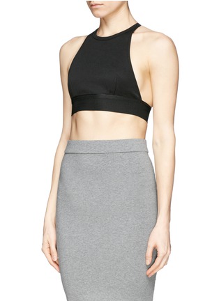 Front View - Click To Enlarge - T BY ALEXANDER WANG - Stretch piqué sports bra