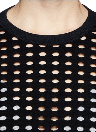 Detail View - Click To Enlarge - T BY ALEXANDER WANG - Perforated jersey T-shirt