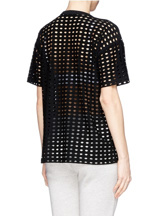 Back View - Click To Enlarge - T BY ALEXANDER WANG - Perforated jersey T-shirt