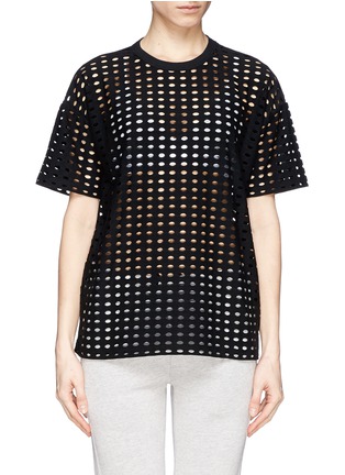 Main View - Click To Enlarge - T BY ALEXANDER WANG - Perforated jersey T-shirt