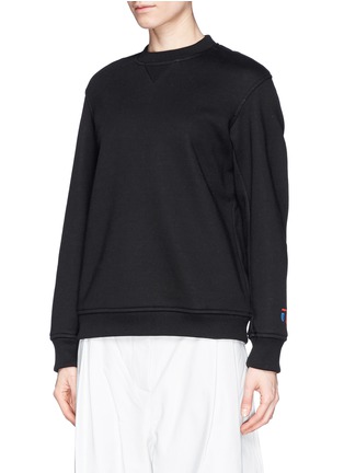 Front View - Click To Enlarge - T BY ALEXANDER WANG - Fleece lined bonded jersey sweatshirt