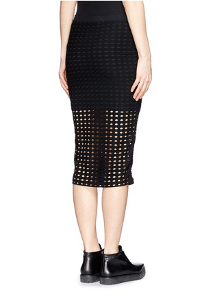 Back View - Click To Enlarge - T BY ALEXANDER WANG - Perforated jersey skirt
