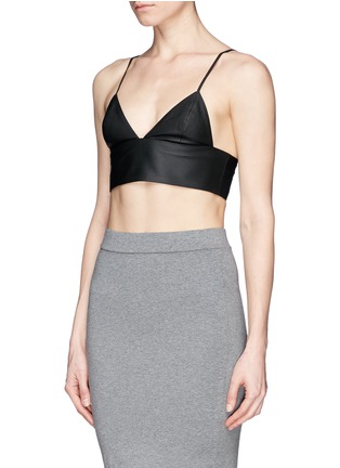 Front View - Click To Enlarge - T BY ALEXANDER WANG - Leather bralette