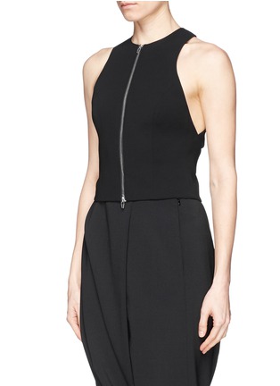 Front View - Click To Enlarge - T BY ALEXANDER WANG - Cross back crepe zip top