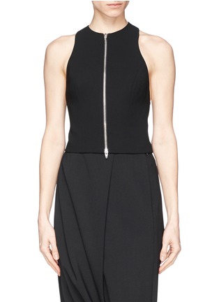Main View - Click To Enlarge - T BY ALEXANDER WANG - Cross back crepe zip top