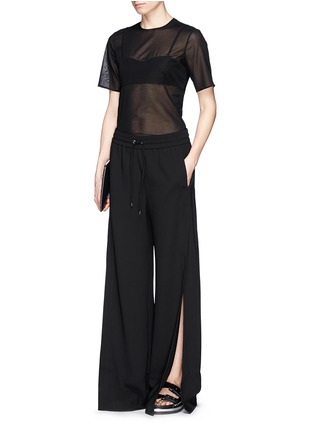 Figure View - Click To Enlarge - T BY ALEXANDER WANG - Solid bra overlay sheer voile top